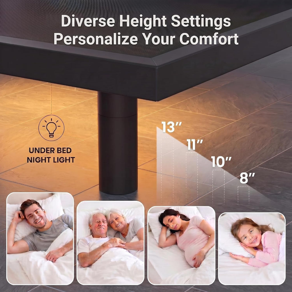 Split King Adjustable Bed Frame,Electric Adjustable Bed Base with Massage,APP Control & Remote,Adjustable Base Zero - Set of 2