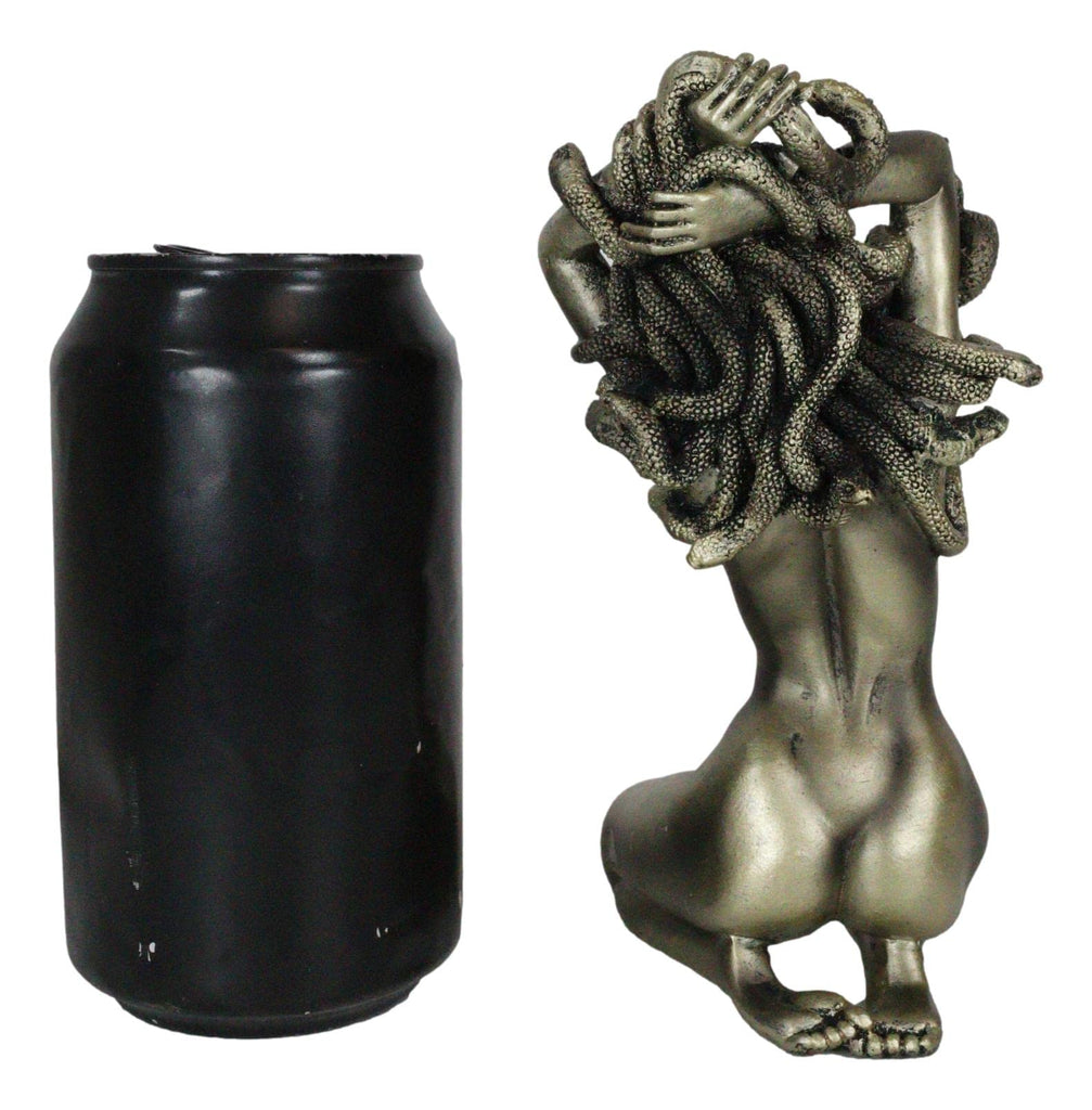 Greek Mythology Kneeling Goddess Medusa with Snake Hair Statue 6" Tall Temptation Seduction of The Demonic Gorgon