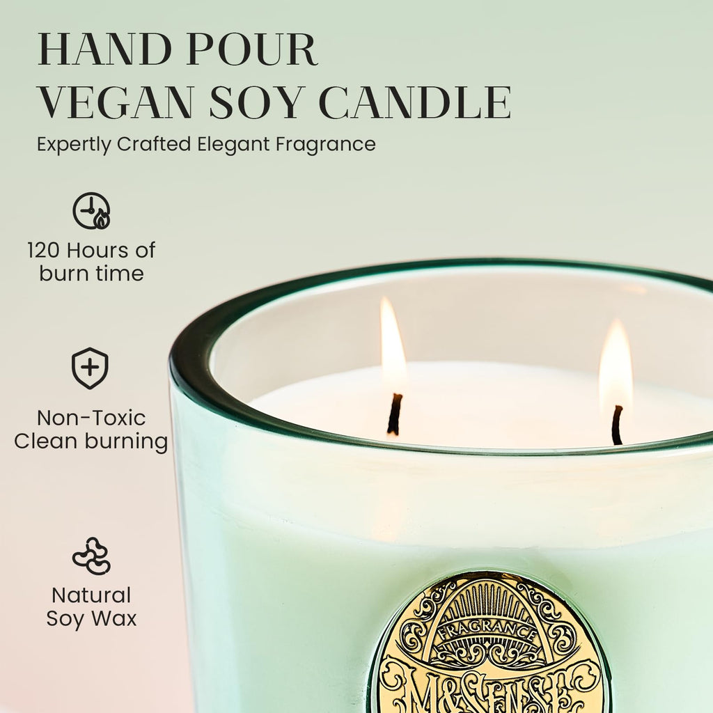 Two-Wick Eucalyptus Mint Candle for Relaxation | 120-Hour Burn Aromatherapy Soy Candle | Calming Stress Relief & Home