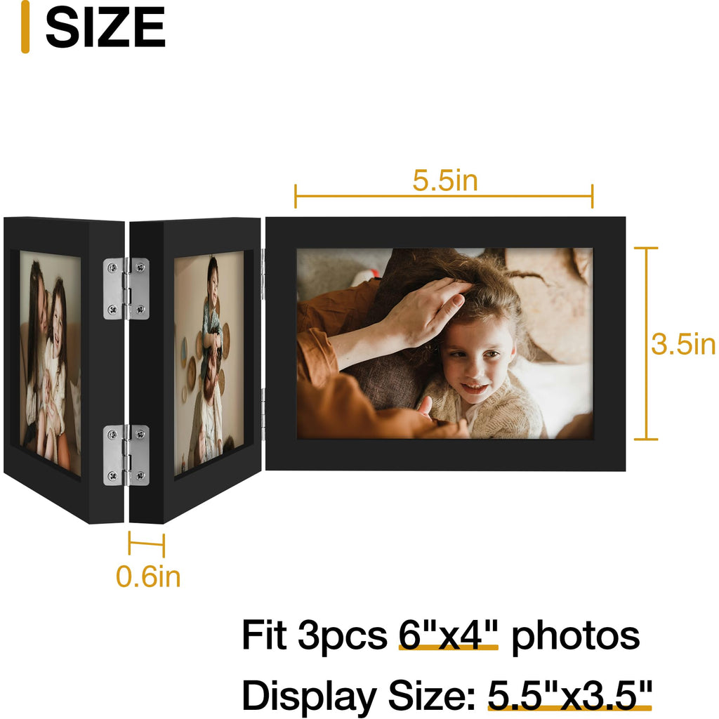 Black Triple 6x4 Picture Frame Horizontal