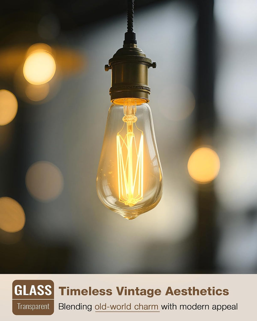 Vintage Edison LED Bulb Bundle T45 25W Soft Warm 2200K and ST58 60W Soft White 2700K Dimmable E26 Base Retro Style
