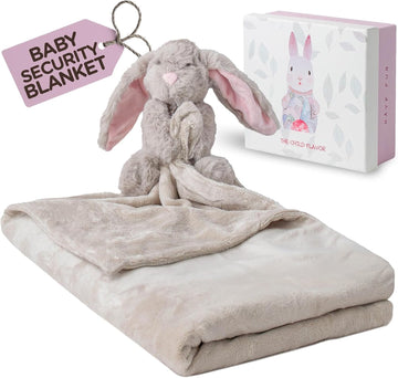 XL Baby Blanket with Stuffed Animal Bunny Lovey 40 x 28 Inch
