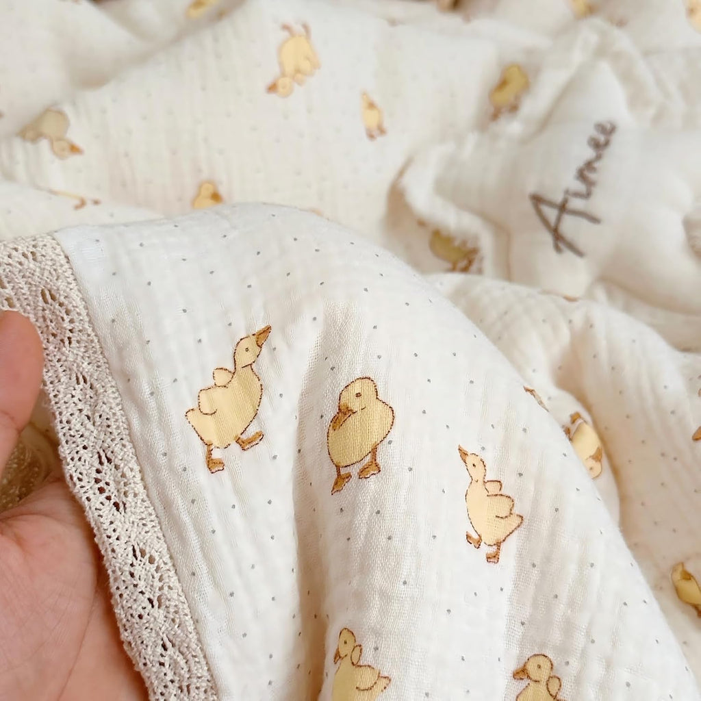 Baby Toddler Muslin Blanket| Crib Baby Quilts| Cot Comforter| Nursery Bed Throw Blanket| Toddler Quilt Blanket | Soft