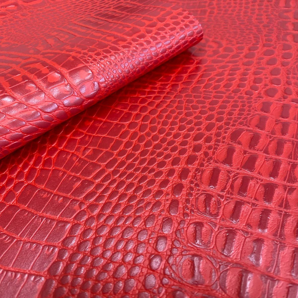 Red Marine Gator Upholstery Crafting Outdoor Vinyl Fabric - Sold by The Yard - 54"