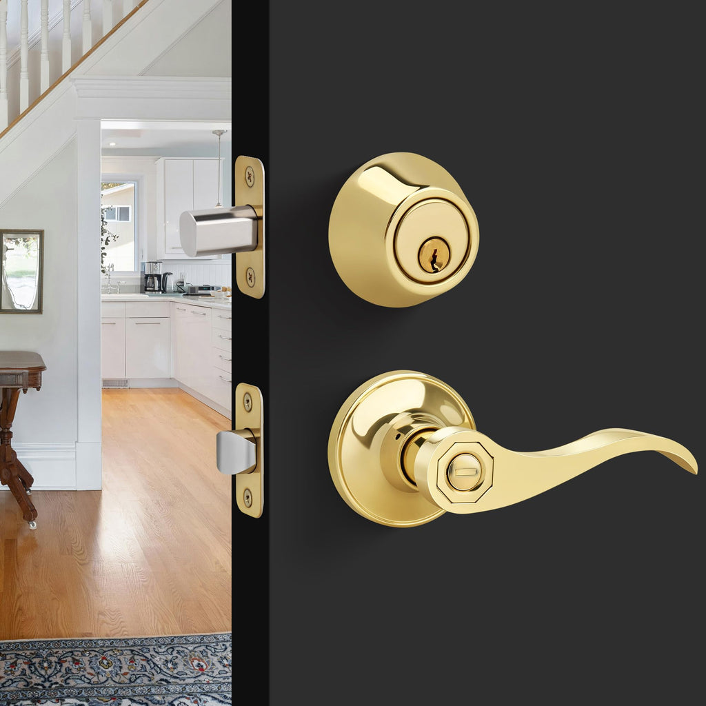 Round Design Single Cylinder Deadbolt with Keys, Exterior Keyed Dead Bolt Lock for Front Entrance Door Security