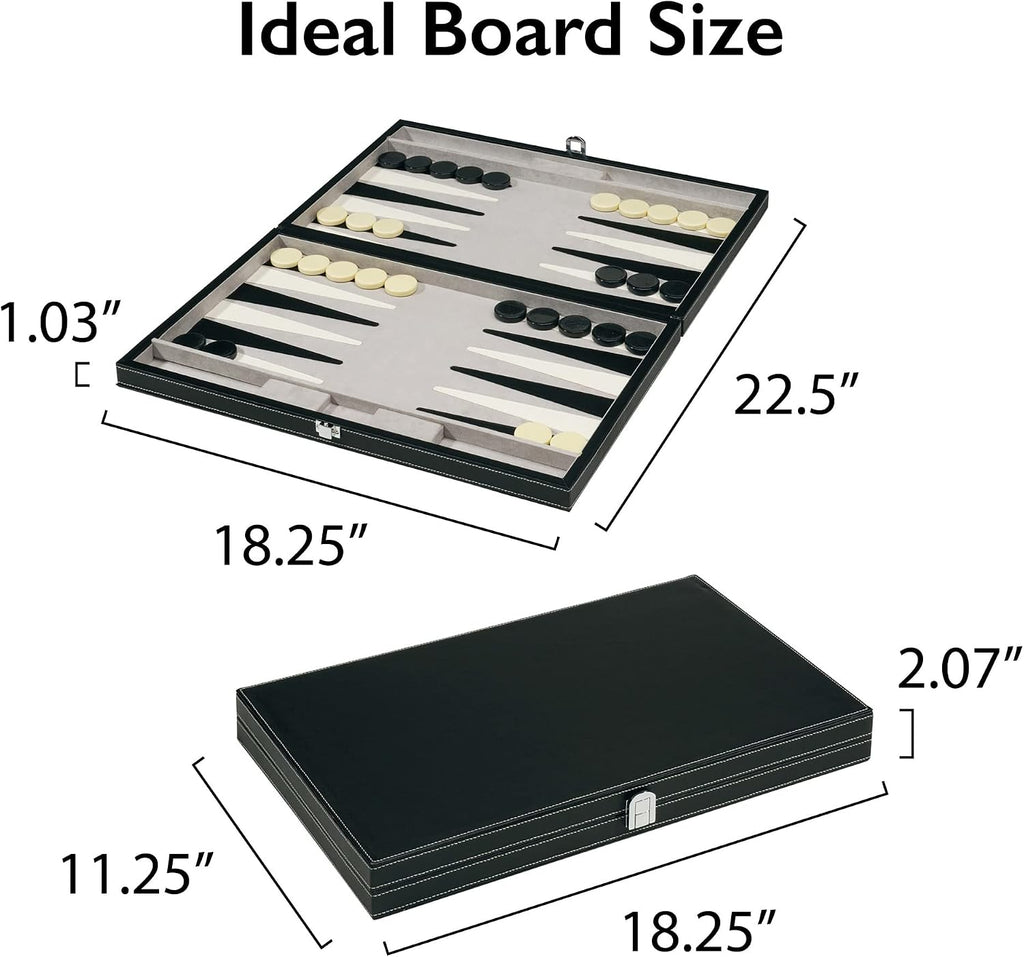Mainstreet Classics 18-Inch Backgammon Board Game Set