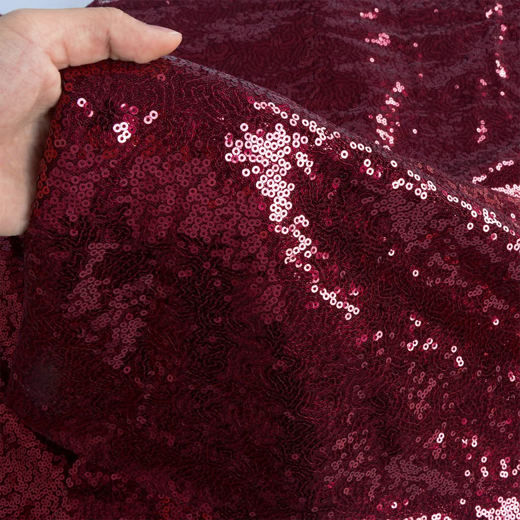 Fabric By The Yard Burgundy Sequin Fabric Glitter Fabric Shower Curtain Lining Fabric By The Yard for Dress Clothing