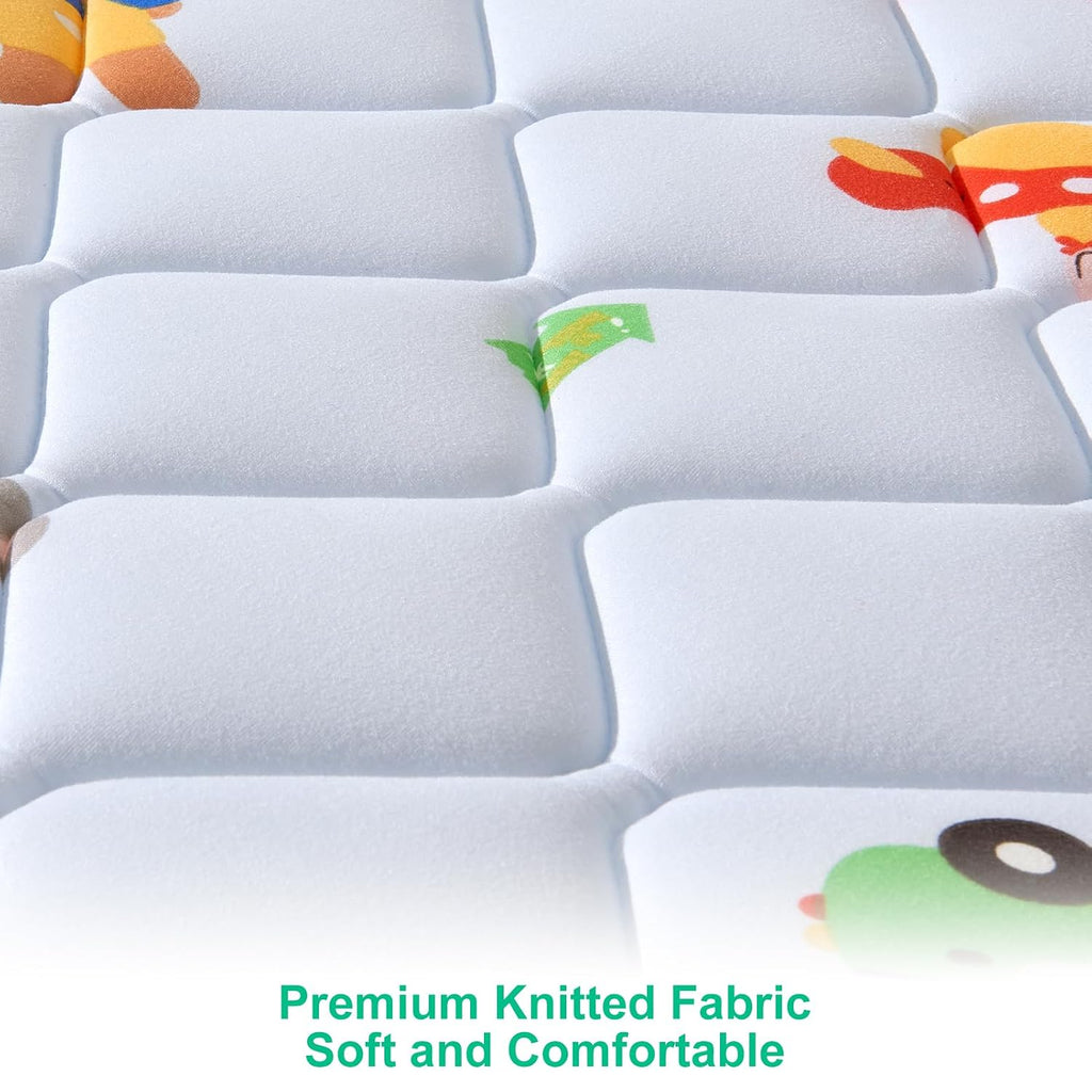 Premium Baby Mattress for Crib and Toddler Bed, 100% Knitted Fabric, Premium Fleece Surface-Hypoallergenic, Soft