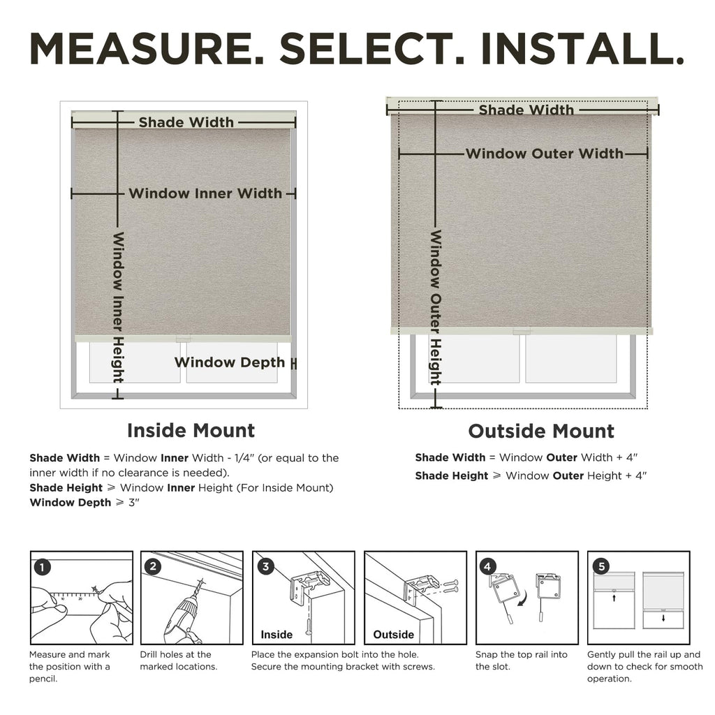 Blackout Roller Shades for Indoor Windows, Oatmeal