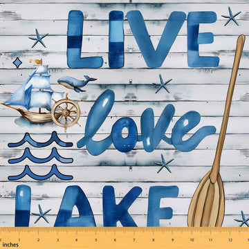 Lake House Blue Fabric by The Yard Soft 1 Yard