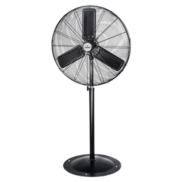 30" Commercial Pedestal Oscillating Fan - Shop, Garage, Warehouse - 120V, 1.8A, 8400 CFM