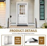 36 X 80 Exterior Door with Glass, Modern Front Door for House Exterior, Entry Doors for Home, Primed Fiberglass, Left