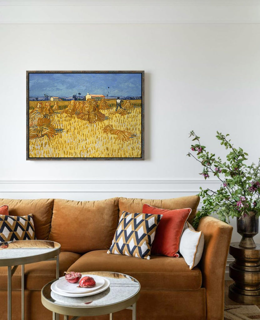 Rustic Floater Frame for 12x16 Canvas Paintings, 0.9" Deep, Blue Gold