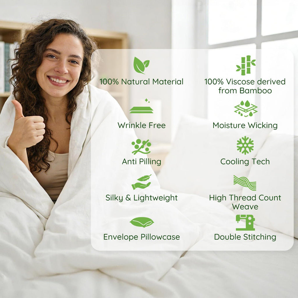 King 6 Pieces 100% Viscose Derived from Bamboo Sheet Set, Silky Smooth Soft Bedding with Deep Pocket UP to 16