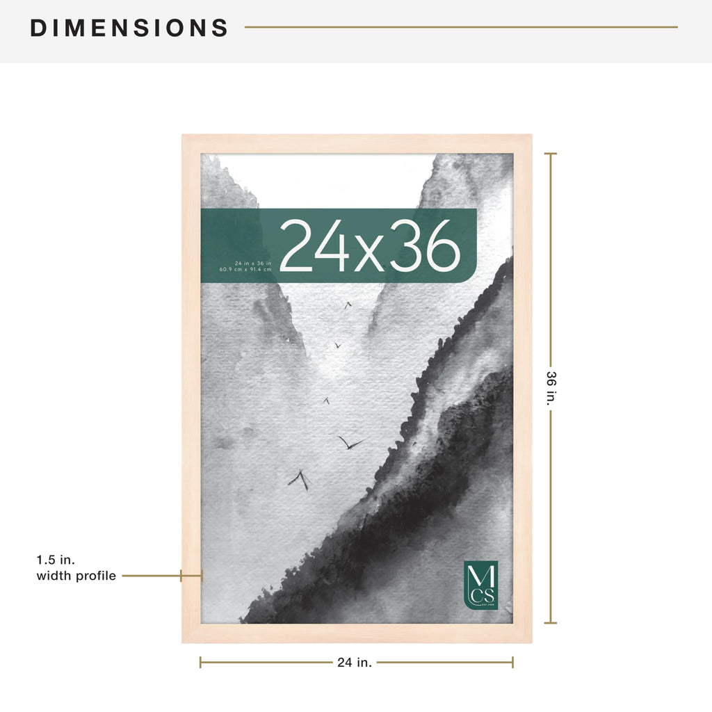 Museum Poster Frame, 24x36, Natural Woodgrain