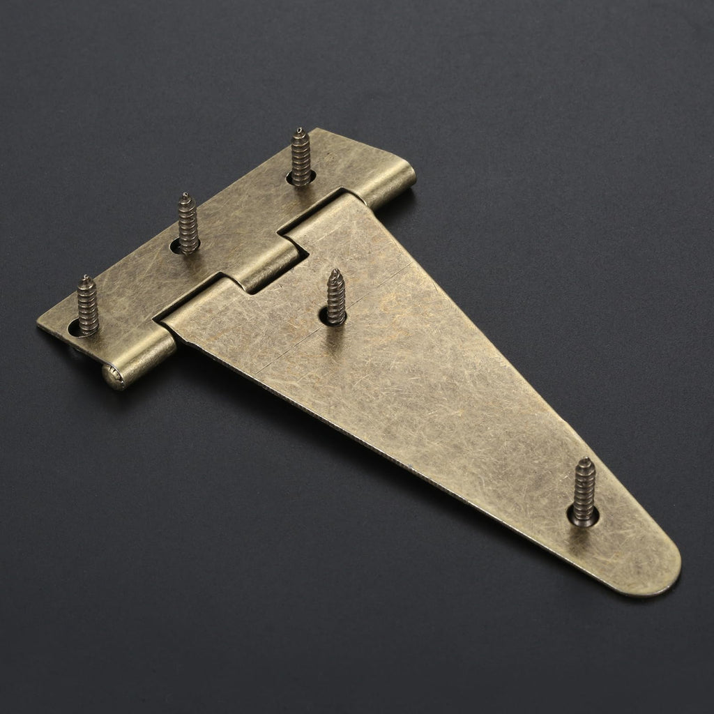 4Pcs Antique Bronze T-Strap Butt Hinges with Screws, 3.98"x2.36"