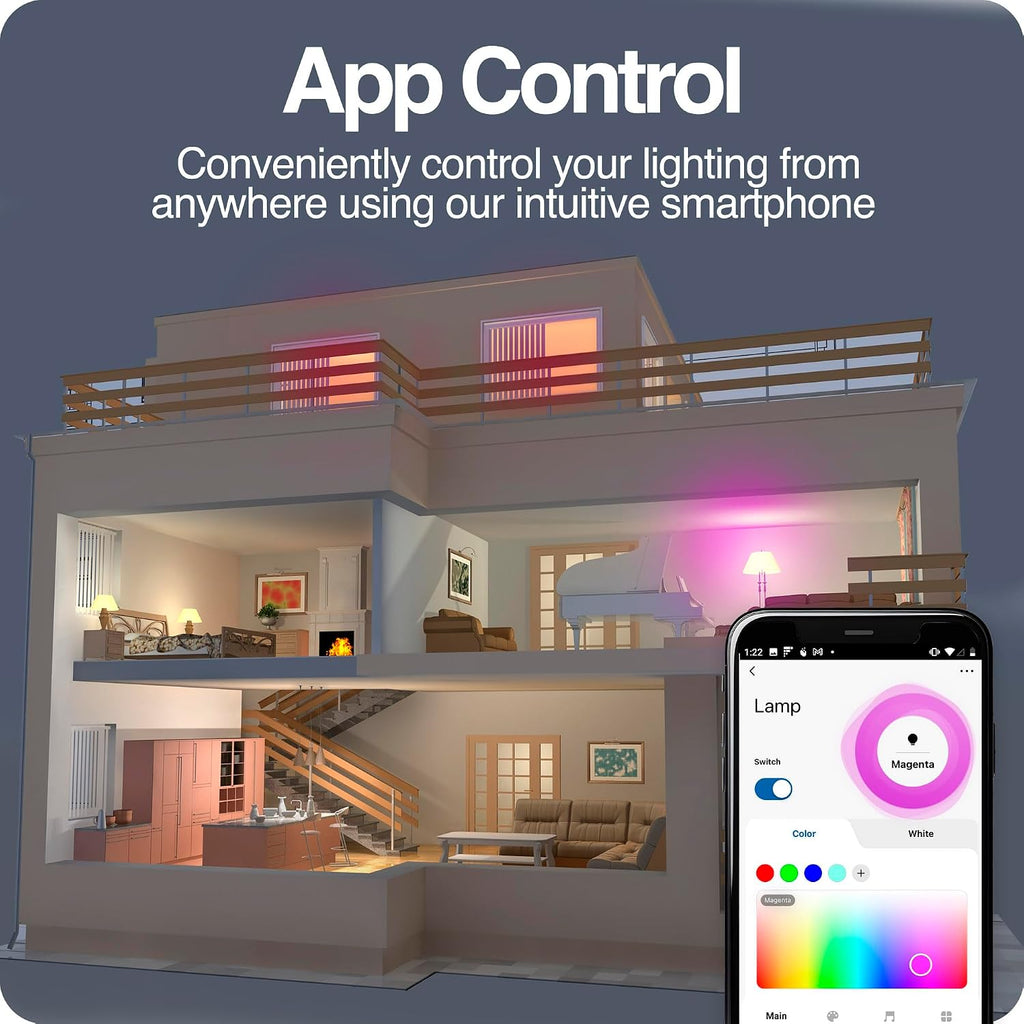 BR30 Wi-Fi Smart Bulb, 750 Lumens - Voice Controlled RGB Color Changing LED, Compatible with Alexa & Google Home