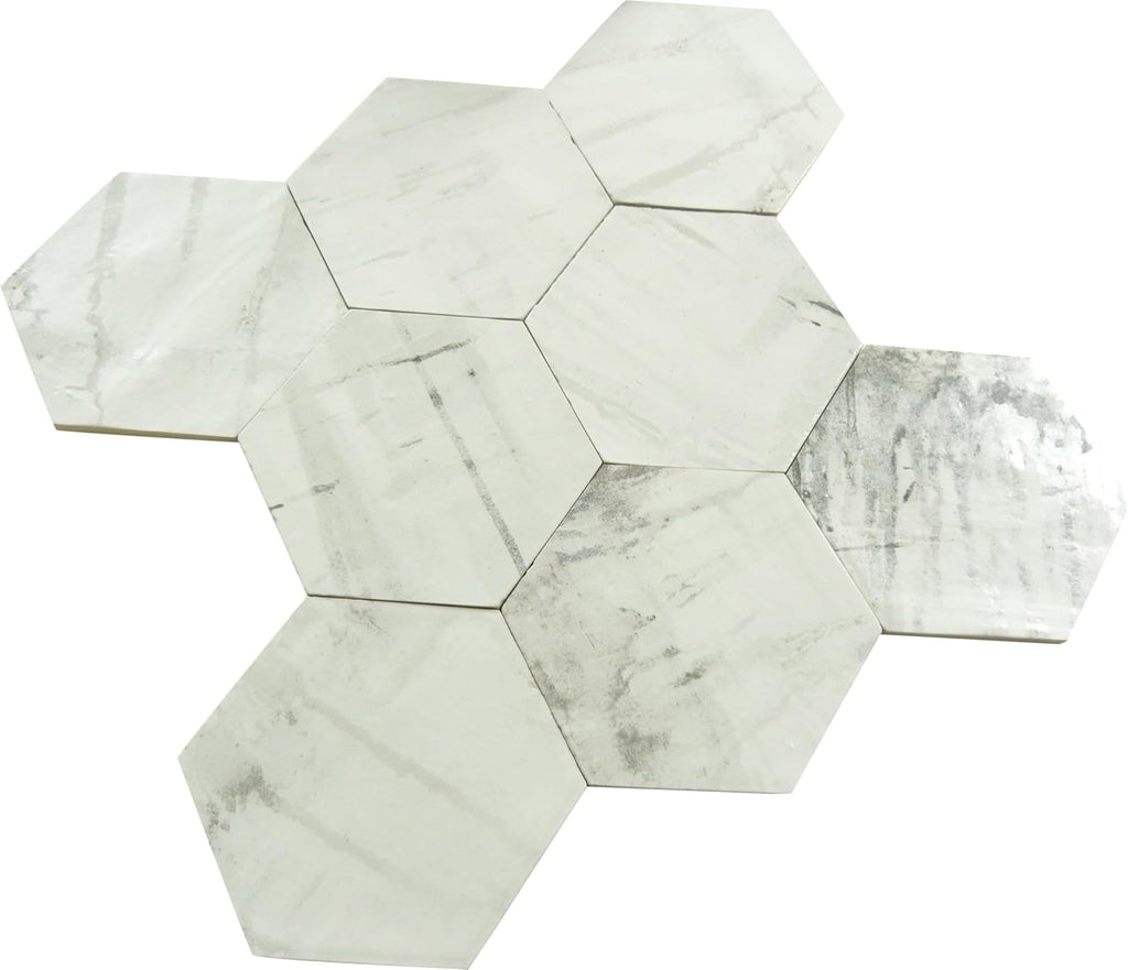 Oasis Tile Princeton Glaze Linen Fresh White Hexagon Porcelain Tile | Durable white matte hexagon porcelain for