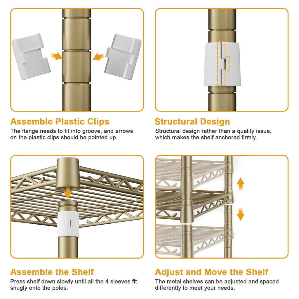 E7 Garment Rack, Heavy Duty Clothes Storage System with Extendable Rod