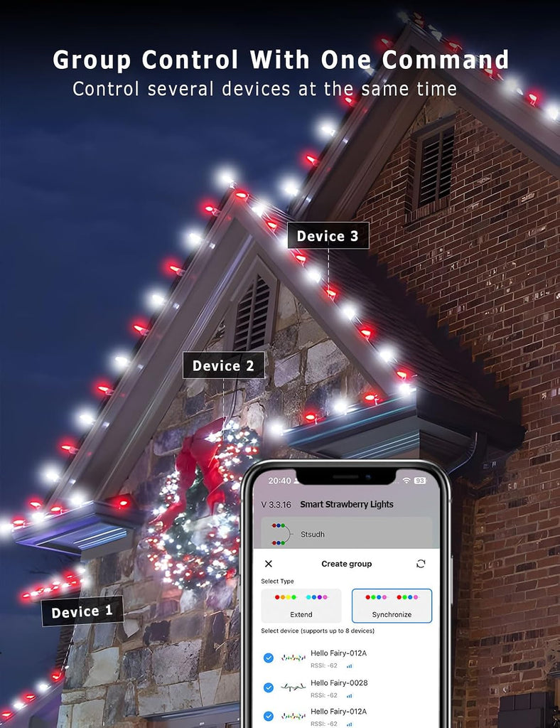Smart RGB C9 Christmas Lights Outdoor 79FT, Color Changing String Lights