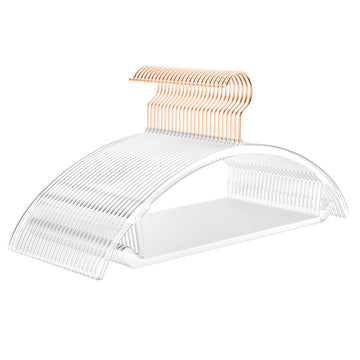 Clear Hangers 50 Pack, Patented Rounded Shoulder Acrylic Hangers