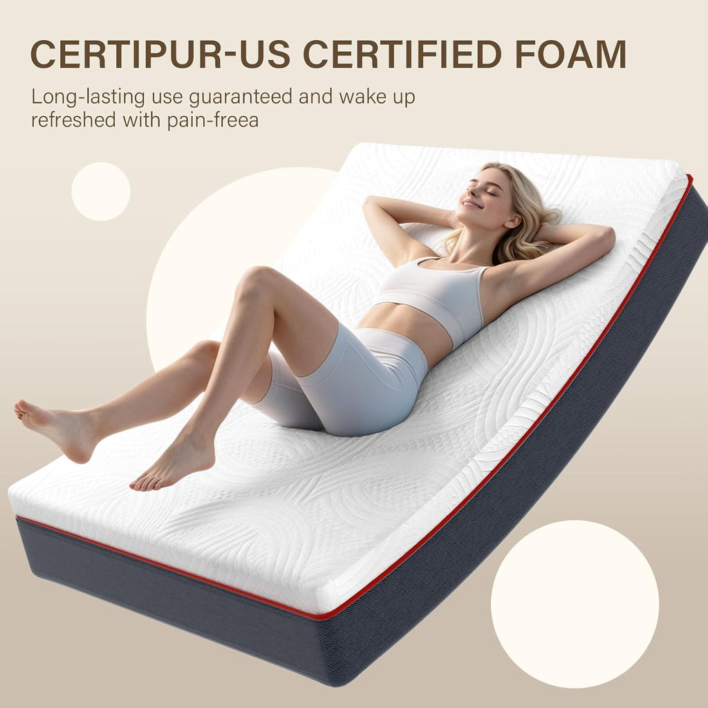 12 inch Hybrid King Size Mattress in A Box with CertiPUR-US Certified Cooling Gel Memory Foam, Reinforced Edge