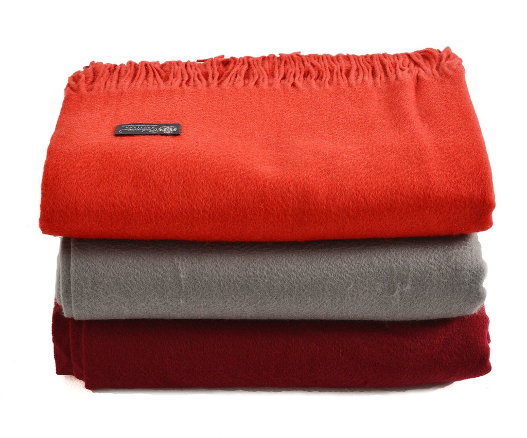 100% Pure Cashmere Throw Blanket Charcoal Gray 52"x72"