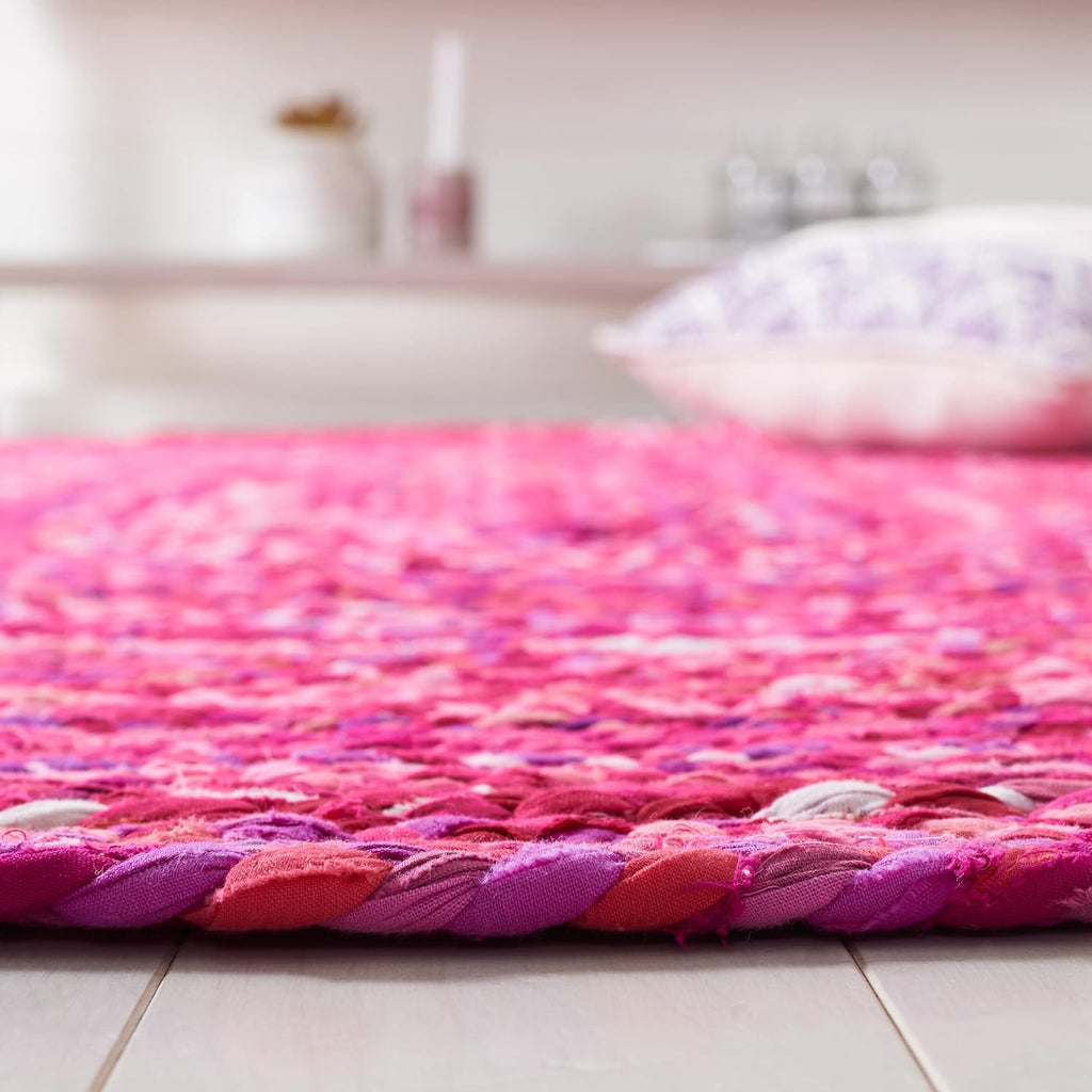 Braided Oval Rug 6x8, Pink & Fuchsia BRD452U