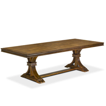 By - LET-AWA-TP - A Wooden Dining Table with Removable Rectangular Tabletop - Antique Walnut Finish