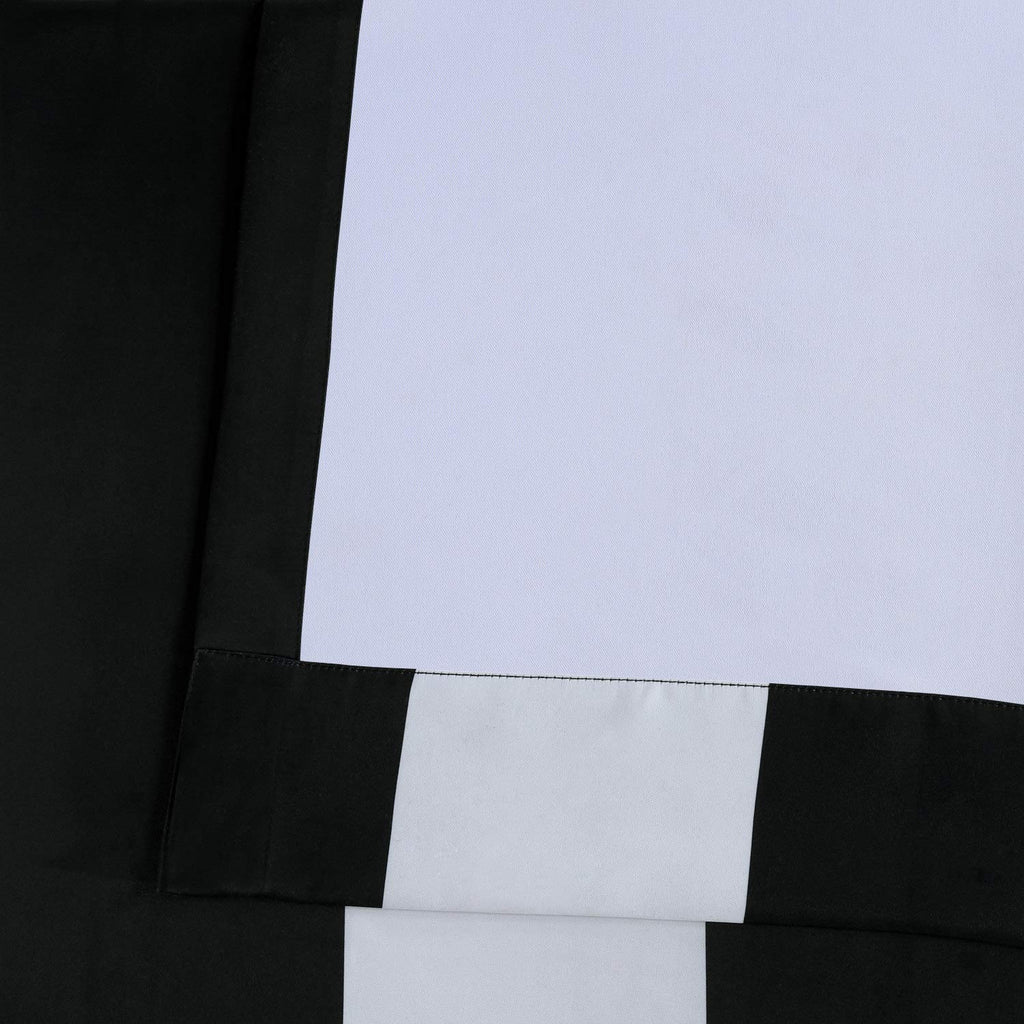 Horizontal Striped Room Darkening Curtains (1 Panel), 50W X 108L, Awning Black & White