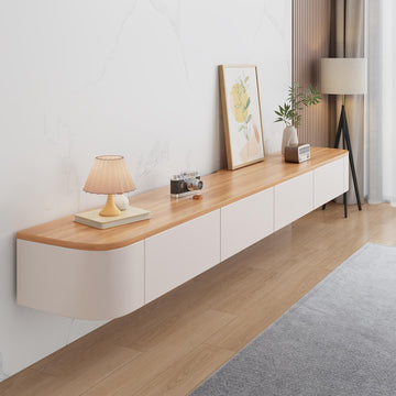 Floating TV Stand - Wall Mounted Media Console with 2 Drawer, Floating Entertainment Center TV Cabinet, Wall Mounted