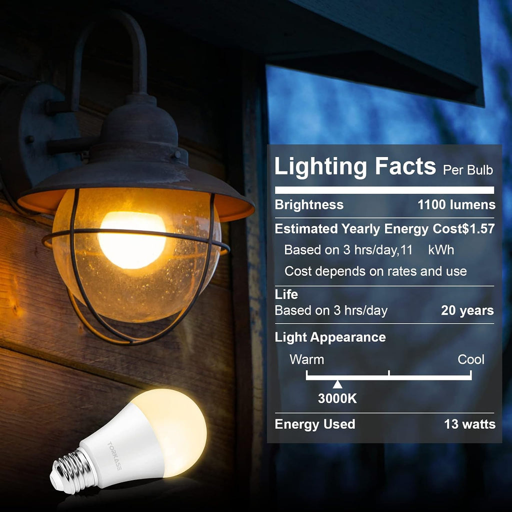 Outdoor Sensor Light Bulbs, E26 Dusk to Dawn Activated Security