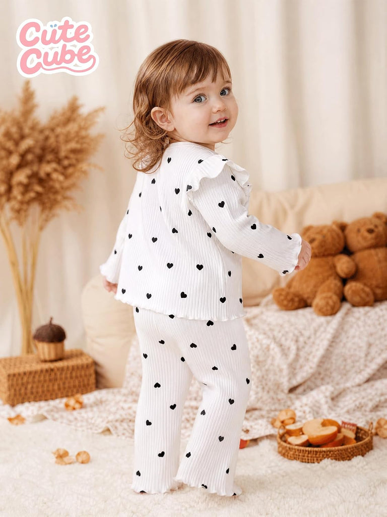 Baby Girls Clothes Toddler Girl Outfits Fall Infant Ribbed Pants Set