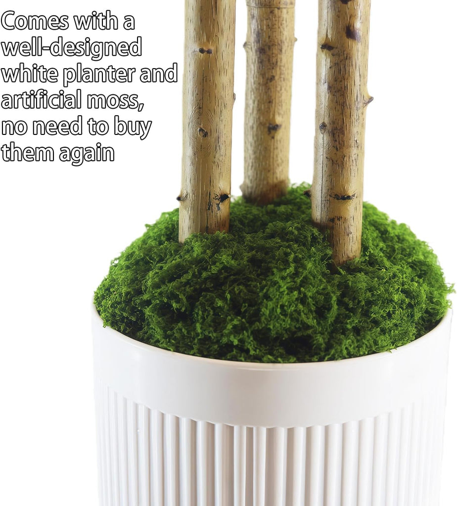 5FT Artificial Fiddle Leaf Fig Tree, Premium Fake Ficus Lyrata Plant in Decorative Planter Home Office Decor