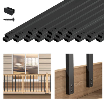 25Pack 38" Black Aluminum Side Mount Rectangular Deck Balusters WT35