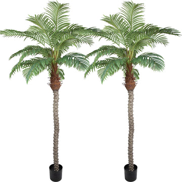 Palm Coconut Artificial Tree 8FT Fake Silk Plant Decor Beautiful Realistic Faux Palm Tree for Indoor Home Outdoor