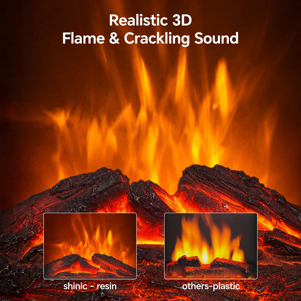 Portable Fireplace Heater, Gift for Christmas, No Smoke&dust(Walnut)