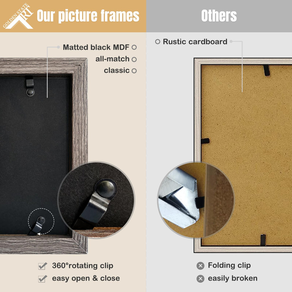 5x7 Triple Picture Frame Black- Real Glass, 1 Pack
