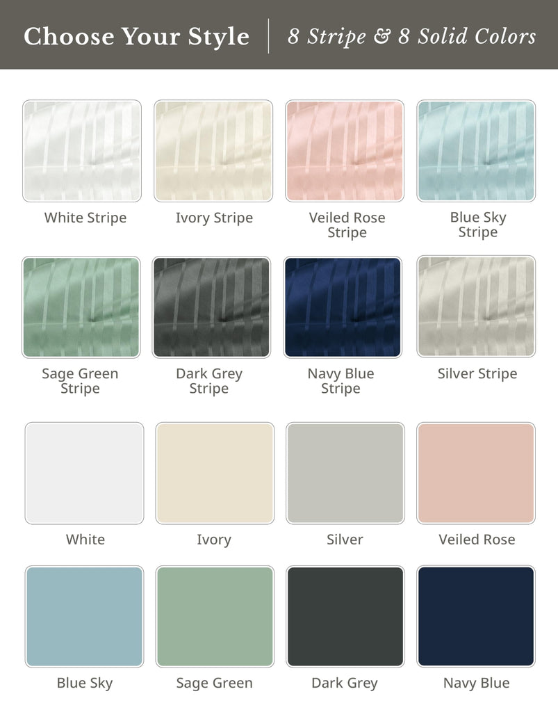 Platino 100% Cotton Sheets Full Size - 6 Pcs (1 Flat, 1 Fitted, 4 Pillowcases) - Striped 500 TC -Comfy & Cozy Cotton