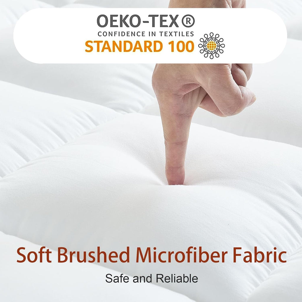 Luxury Hotel Sellected 3 Inch Mattress Topper, Goose-Down-Like Fiber Mattress Topper for Any Season Any Room, Ultra