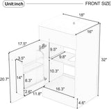 18-Inch Bathroom Vanity with Sink Combo – Freestanding Single Storage Cabinet with Adjustable Shelf and Storage Rack, Wooden Vanity with Ceramic Basin, White
