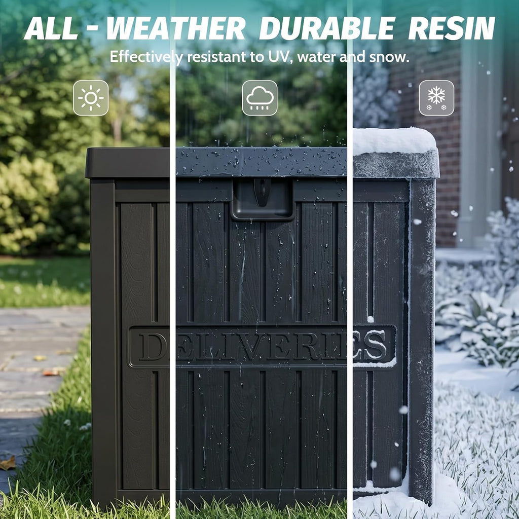 51 Gallon Package Delivery Box Secure Parcel Drop Box, Waterproof Deck Box