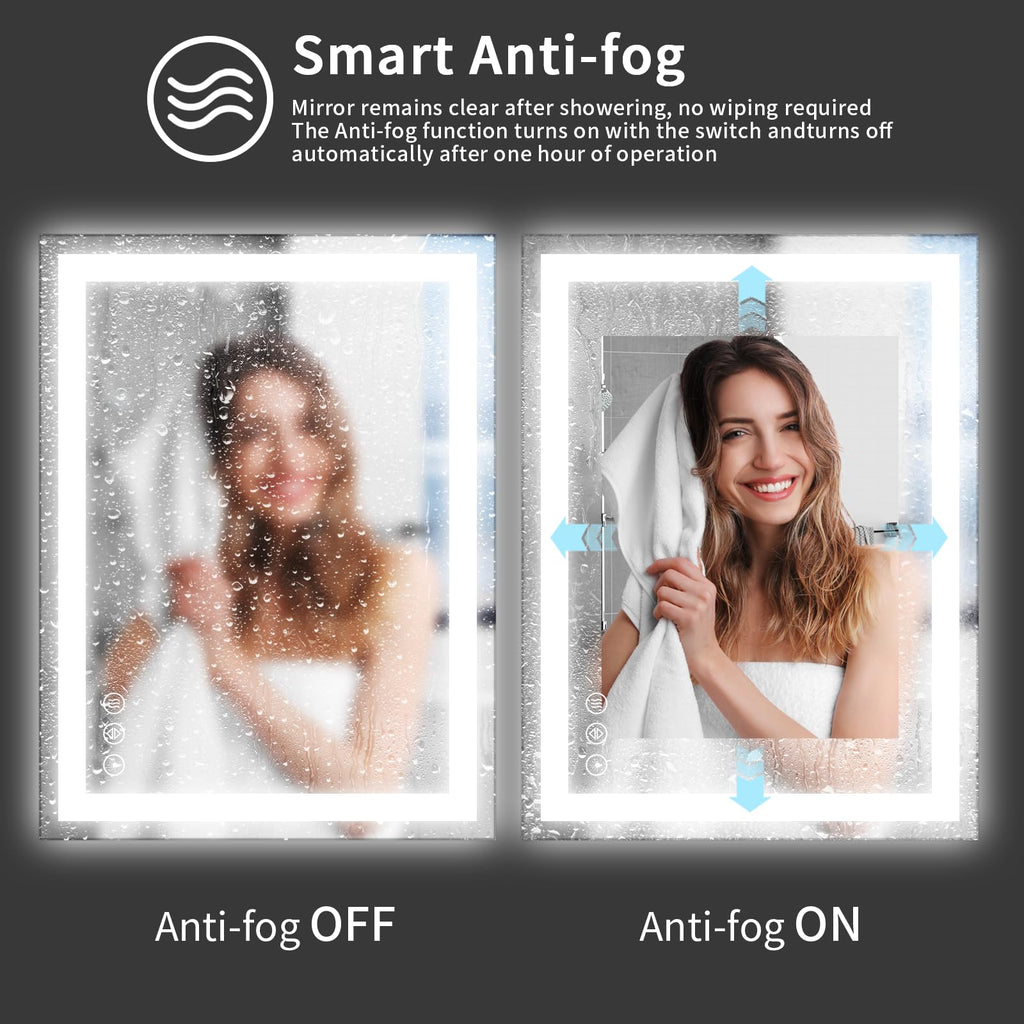 36x36 LED Bathroom Mirror, Shatterproof Mirror with Light