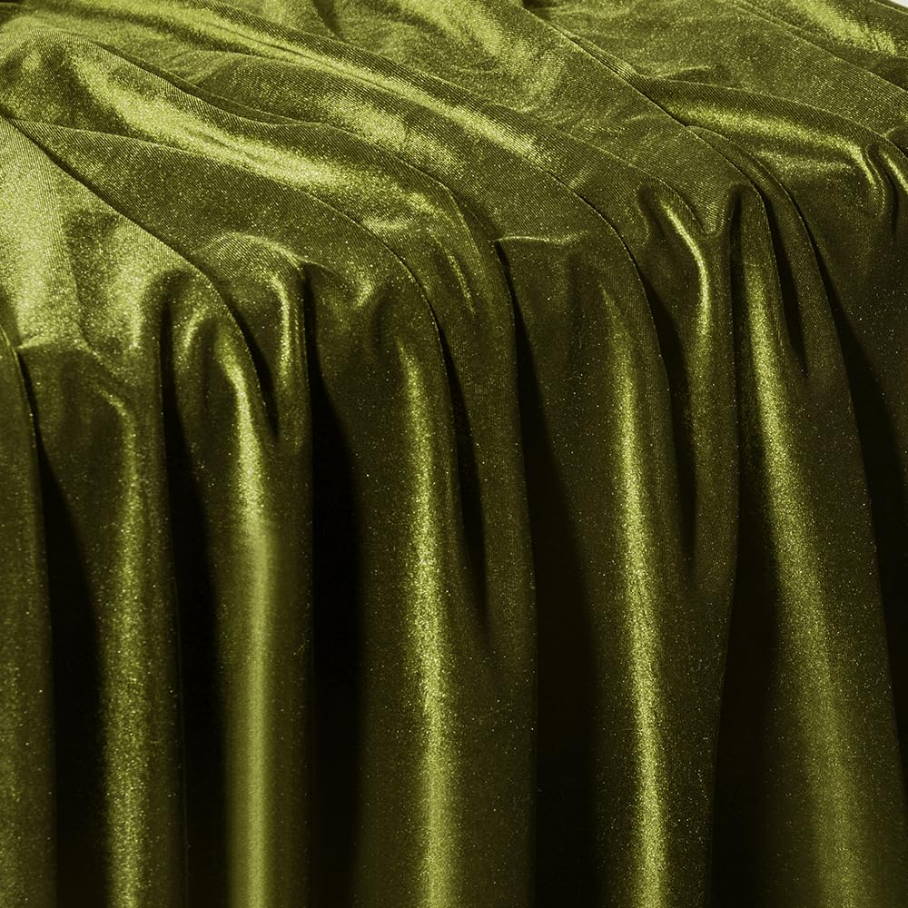 Light Olive Green Velvet Fabric by The Yard, 1 Yard, 60" Wide