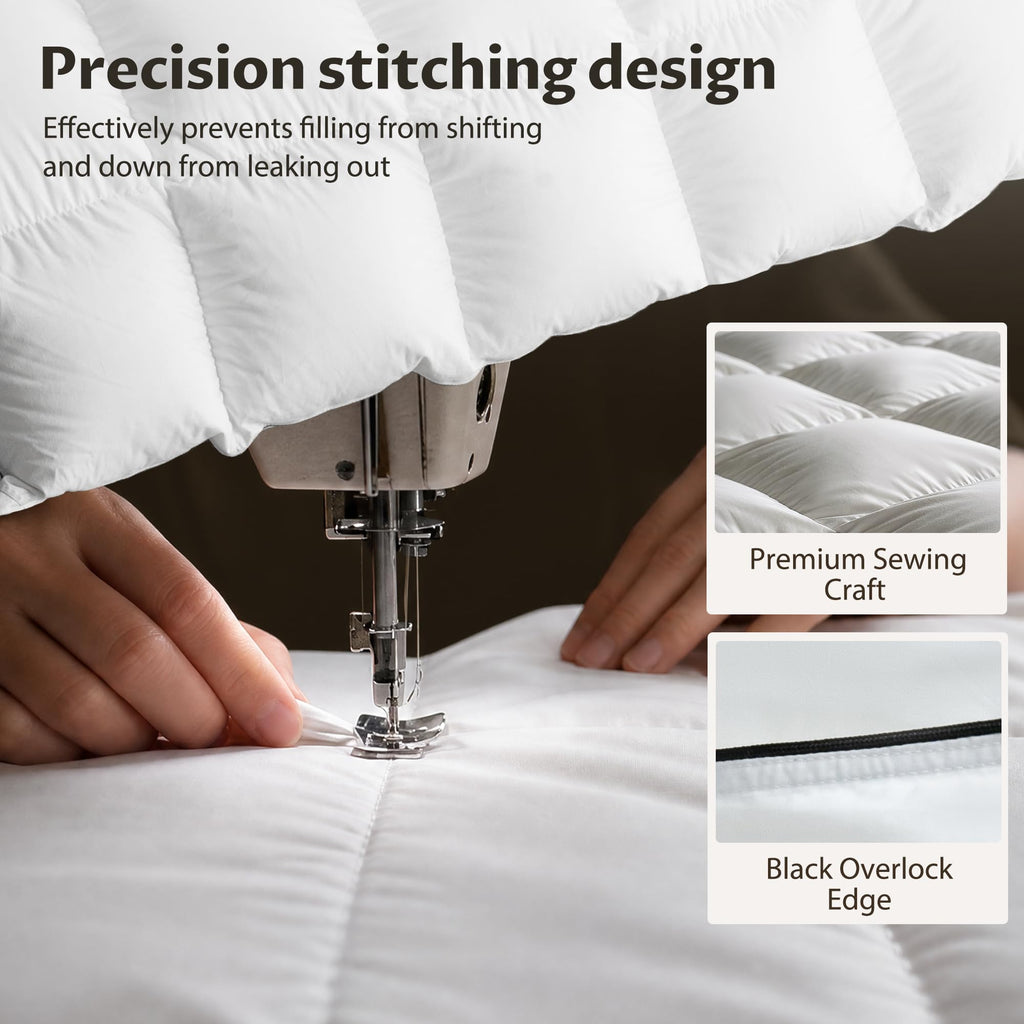 Luxury White Goose Feathers Down Fiber Comforter Duvet Insert