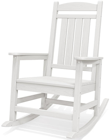 Outdoor Rocking Chair, Patio Rocking Chair, White
