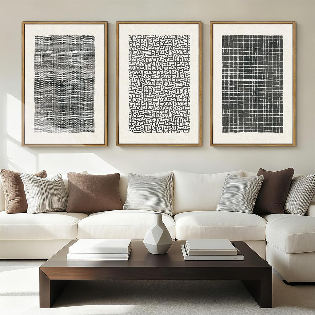 Framed Abstract Wall Art Neutral Modern Paintings Abstract Pictures