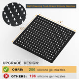 12 Inch Rain Shower Head, 12" Square Rainfall & High Pressure Stainless Steel Bath Showerhead, 1/16" Ultra Thin