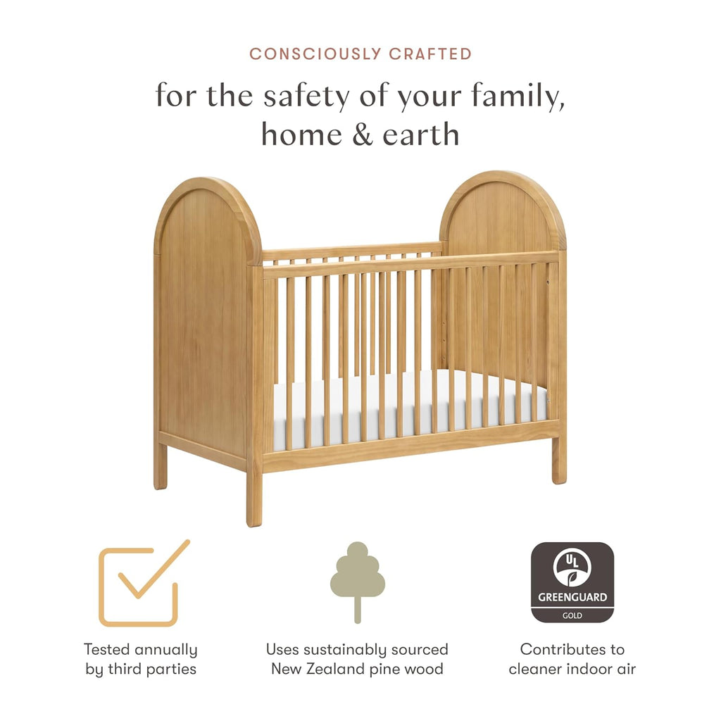 Bondi 3-in-1 Convertible Baby Crib - GREENGUARD Gold Certified - Easy to Assemble Convertible Crib to Toddler Bed &