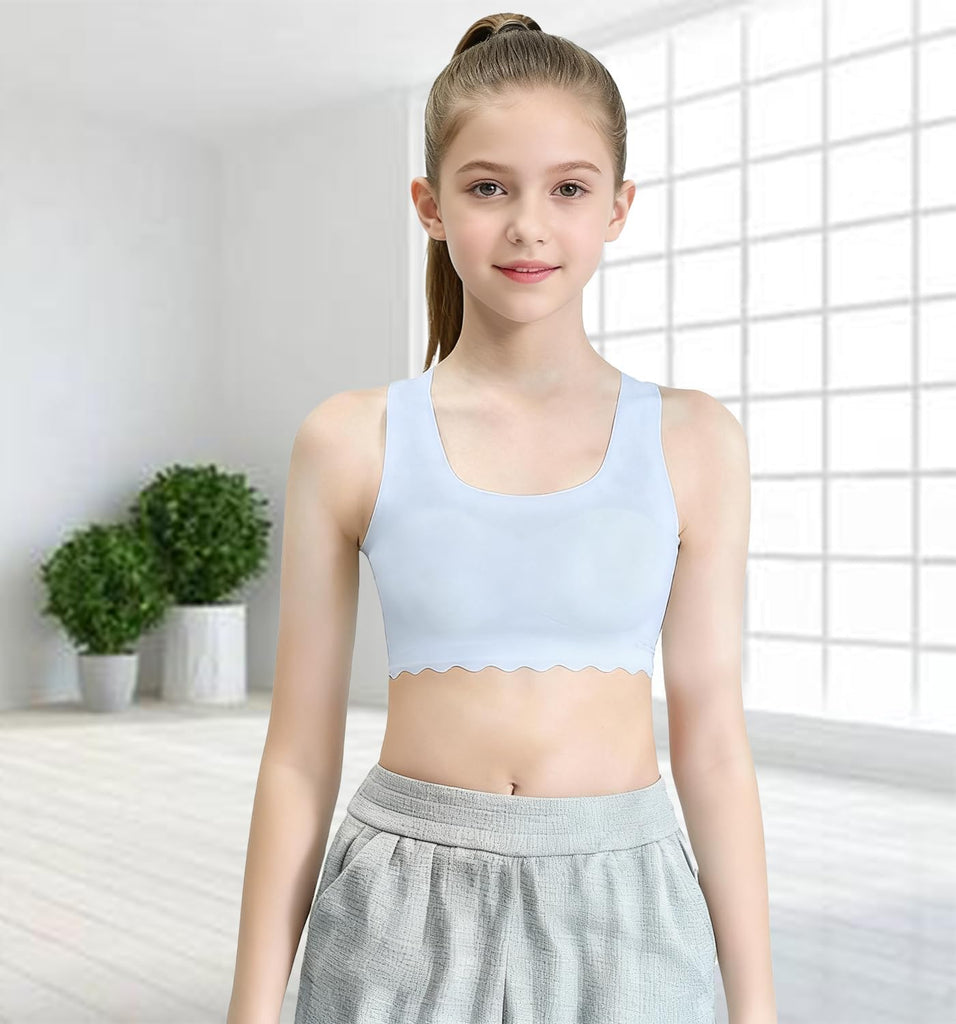 Teen Girls Seamless Ice Silk Training Bra&Underwear Set Multipack